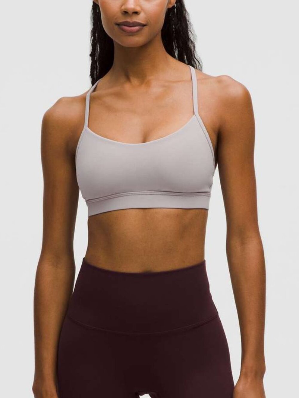Lululemon Flow Y Bra Nulu Size 6 — Mauve Grey - EUC